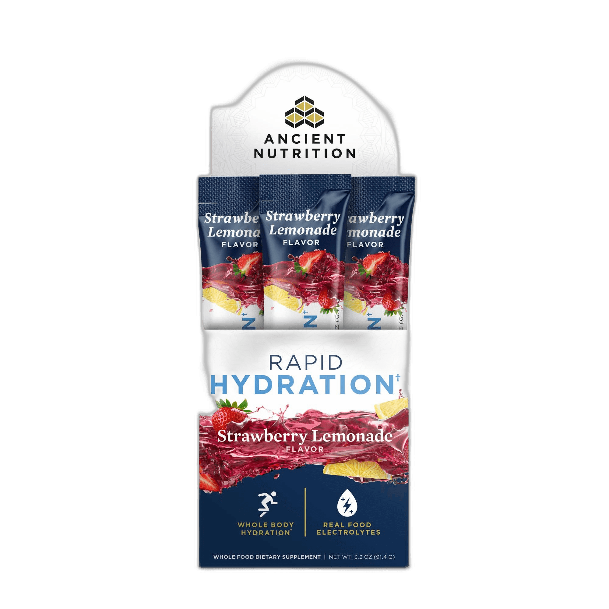 Rapid Hydration 15 Stick Packs | Powder Strawberry Lemonade Flavor (15 Servings)